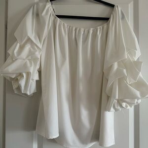 Joseph Ribkoff white puffed sleeve blouse